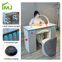 Table d'ongle légère de manucure en bois de bureau de salon de studio professionnel avec le collecteur de poussière