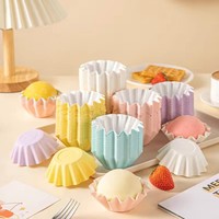 Moules en carton transparents épaissis résistants au four pour petits gâteaux, pâtisseries au jaune d'œuf et gâteaux neigeux, en boîte