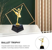 Honneur de cristal K9 verre Ballet danseur prix cristal trophée Figurine dorée danse Ballet prix trophée avec base en cristal