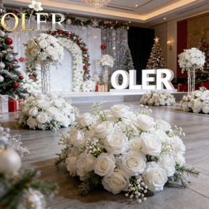 Rangkaí de Flores Artificiales OLER Orquídea Blanca 8D, Fácil de Instalar, para Decoración de Bodas, Graduaciones y Acción de Gracias - Product Image 1