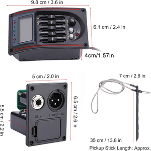 专业 LC-5 塑料吉他前置放大器均衡器，带液晶调音器，5 频段 EQ 压电拾音器系统，工厂批发 - Product Image 3