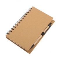 Carnet de composition minimaliste portable 3-en-1 17,5*13 cm avec notes adhésives, stylo écologique, carnet à spirale et pochette pour cartes