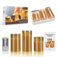 KSWING 2022 nouvel an sans flamme LED bougies ensemble intérieur pilier pilier bougies à distance vacances maison décoration mariages batterie
