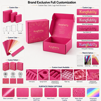 Cajas de Cartón con Logotipo Personalizado, Caja de Envío para Cosméticos, Color Rosa Intenso, Juego de Cosméticos, Embalaje Corrugado para el Cuidado de la Piel