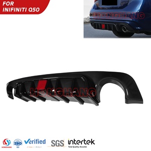 ดิฟฟิวเซอร์กันชนหลังสีดำเงา ABS สำหรับ Infiniti Q50 <span class=keywords><strong>2018</strong></span>-2021 สไตล์สปอร์ต  ลิ้นกันชนหลังแบบล่าง - Product Image 1