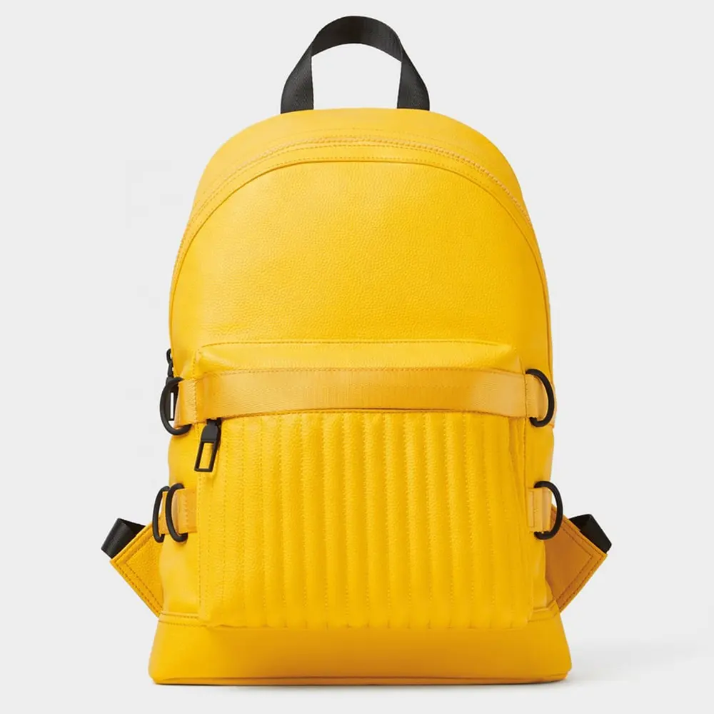 Waterproof School Backpack Purse, Designer New Arrival Yellow PU Leather Men Shoulder Backpacks Casual Bag School Bookbag/