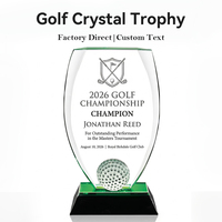 Trophée en cristal personnalisé, gravé sur mesure, pour les vainqueurs de tournois de golf, de football, de basketball, de tennis, plaques sportives
