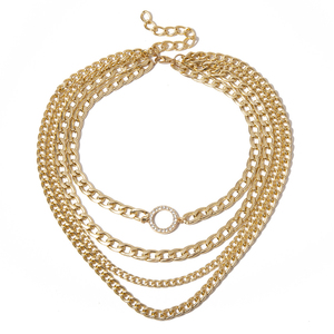 Trendz Retro geométrica de pesado collar conjunto de joyas con colgante de diamantes de imitación collar - Product Image 1