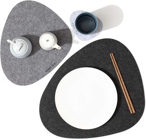 <b>Grey</b> Heat-Resistant Felt <b>Coasters</b> <b>Placemat</b> Mats & Pads for Drinks - Product Image 1