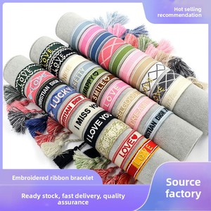 Pulsera Tejida Bohemia Bordada Resoul, Pulsera <span class=keywords><strong>de</strong></span> Cuerda Ajustable <span class=keywords><strong>de</strong></span> Algodón, Pulseras <span class=keywords><strong>de</strong></span> Verano para Mujer - Product Image 1