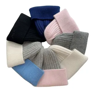 Bonnets d'hiver à rayures pour enfants garçons filles bonnets tricotés en angora bonnets pour enfants en tricot doux