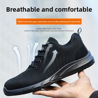 Zapatos de Seguridad para Hombre, Ligeros y Transpirables, Antiolor, Botas de Trabajo de Verano con Puntera de Acero para Protección, Antideslizantes