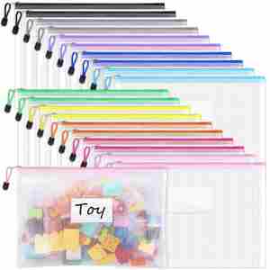 <b>A4</b> Waterproof Clear Thickened <b>File</b> Bag Mesh Canvas Document Organizer Receipt Storage Stationery Pouch School Office - Product Image 5