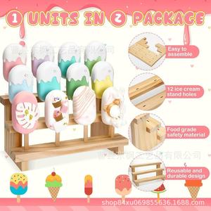 Wooden Ice Cream Display Rack <b>3</b> <b>Tier</b> Dessert <b>Stand</b> For Wedding Party <b>Cake</b> Table Decorations - Product Image 3