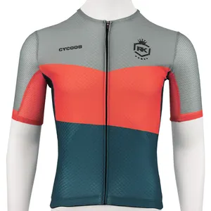 Camisa de ciclismo feita sob encomenda, cor da costura roupas de ciclismo dos homens pro anti uv roupa de ciclismo camisa