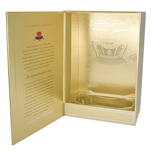 Caja de Regalo Magnética Dorada de Alta Gama Personalizada para Cerveza, Tequila, Vodka, Champán, Vino, Whisky, Brandy, para Empaque de Whisky - Product Image 1