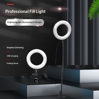 Lampe de photographie pour diffusion en direct, style TikTok, pour photos et selfies, effet raffermissant, 6 pouces, température de couleur réglable, contrôle par fil