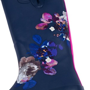 Bottes <span class=keywords><strong>de</strong></span> <span class=keywords><strong>pluie</strong></span> hautes pour femmes, tendance, <span class=keywords><strong>bleu</strong></span> <span class=keywords><strong>marine</strong></span>, à fleurs, chaussures d'eau en caoutchouc, vente en gros transfrontalière - Product Image 3