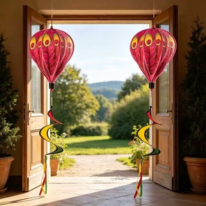 Girador de Viento con Forma de Globo Aerostático de Girasol, Decoración Colgante 3D para Jardín, Arte de Jardín Impermeable de PVC, Adorno para Exteriores, Twister Grande de 125 cm - Product Image 3