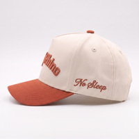 Casquette de baseball personnalisée, bicolore, couleur douce, avec broderie de lettres 3D, visière incurvée, casquette décontractée pour l'extérieur, fournisseur en gros