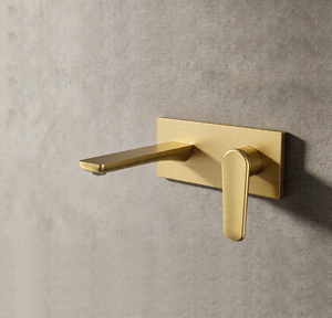 Grifo de lavabo de pared, 67003, 670 Round, cromo/negro mate/oro cepillado/oro rosa, monomando, instalación oculta - Product Image 2