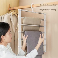 JOYBOS Étagères de rangement réglables en alliage d'aluminium à 5 ou 7 niveaux, porte-pantalons, rangement pour éplucheurs d'orange