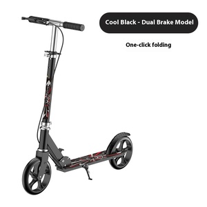 Trottinette pliable urbaine pour adultes à deux roues avec grande roue plate en PU et frein à main pour un transport pratique - Product Image 5