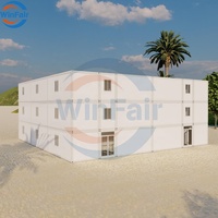 WinFair 2025 simple 3 couches conteneur amovible maison duplex bâtiment préfabriqué grandes maisons modernes avec porche de luxe résistant aux ouragans