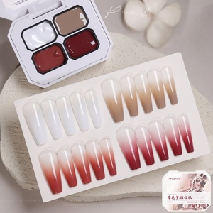 専用サテンホワイトUVジェルネイルアート4グリッド転写絵画新しいコンシーラーパッティングテクニックLEDデザイナー液体フランス語用 - Product Image 4