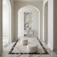 Dalle naturelle de marbre blanc Arabescato moderne de luxe pour les comptoirs d'îlot de cuisine d'escalier Carrelages de salle de bain Panneau mural de baignoire