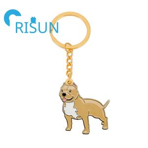 พวงกุญแจโลหะแบบกำหนดเองขายส่ง สำหรับคนรักสุนัขพันธุ์อเมริกันพิทบูลเทอร์เรียร์ ของขวัญพวงกุญแจเคลือบสี - Product Image 3