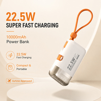 Mini chargeur d'urgence en forme de capsule 10000mAh 22.5W, chargeur rapide avec prise Type-C intégrée, batterie externe portable avec support de téléphone pliable OEM
