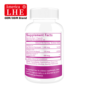 Suplemento de Vitamina D3 K2 al por Mayor, Apoya la Salud Ósea y la Absorción de Calcio con Vitamina ADK, 60 Cápsulas, Extractos de Vitamina D3 K2 - Product Image 6