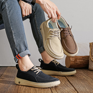 Chaussures de sport pour hommes, légères, à lacets, à bout fermé, en PU, avec semelle intermédiaire en PVC, antidérapantes, amortissantes, pour toutes les saisons - Product Image 3