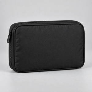 Makeup Bag <b>Zip</b> Around Flat Lay Cosmetic <b>Pouch</b> <b>with</b> Brush Loops Opens 180 Degrees Nylon Custom Logo - Product Image 2