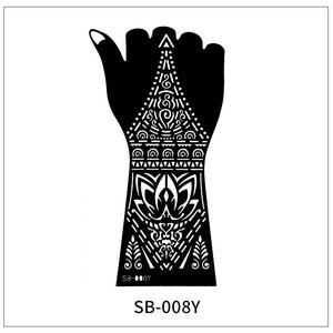 Pochoirs à main <span class=keywords><strong>au</strong></span> <span class=keywords><strong>henné</strong></span> épaississants étanches à l'atmosphère douce et <span class=keywords><strong>simple</strong></span> Autocollant de <span class=keywords><strong>tatouage</strong></span> temporaire personnalisé creux - Product Image 2