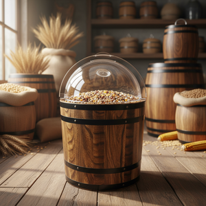 Cubo para Alimentos de Madera y Acero Inoxidable para Almacenamiento y Transporte - Product Image 2