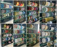 Assiettes de présentation rondes en plastique acrylique transparent LEDA en gros avec bordure perlée, 13 pouces, assiettes de présentation décoratives