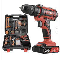 Perceuse à percussion sans fil rechargeable à vitesse variable 2 vitesses 1800 tr/min, tournevis électrique multifonction au lithium
