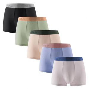 Men's Mid-Rise Breathable <b>Boxer</b> Shorts Knitted Silk Milk Jacquard Comfortable Waist Design - Product Image 1