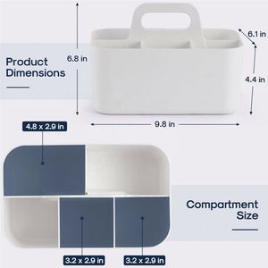 Stackable đa năng nhựa lưu trữ <span class=keywords><strong>Organizer</strong></span> với xử lý cho thực phẩm bàn trang điểm ký túc xá lớp học nghệ thuật lưu trữ trong phòng ngủ văn phòng - Product Image 4