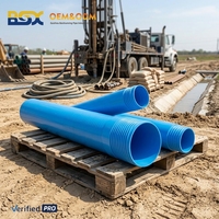Tuyau de puits en PVC-U bleu fileté PN10 PN12.5 de 110mm, 125mm, 140mm, 160mm, 200mm, 225mm pour forage et irrigation