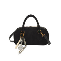 Sac Boston en daim mat pour femme, collection Automne-Hiver 2026, sac à main de luxe, sac fourre-tout tendance