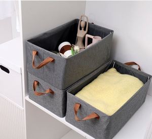 Collapsible Cationic Fabric <b>Shelf</b> Storage <b>Baskets</b> Bins with Metal Frame for Closet Organizing - Product Image 4