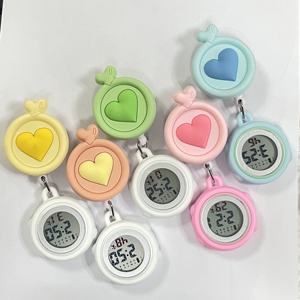 低MOQの卸売、カスタマイズ可能なデジタルナースウォッチ、アラーム付き、3気圧防水、カラフルなシリコン製ドクターフォブ - Product Image 1