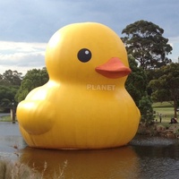 Canard en caoutchouc géant flottant sur l'eau en PVC pour la publicité, ballon gonflable jaune à vendre