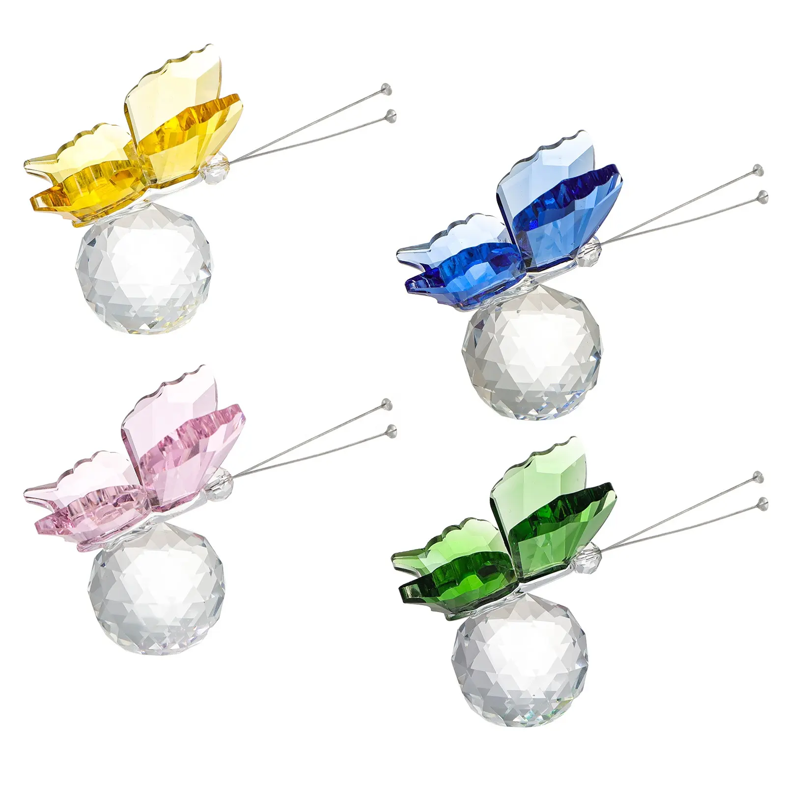 Kristallen Vliegende Vlinder Met Bolbasis Glazen Dierenfiguurtjes Schattige Ambachtelijke Huwelijksgeschenken