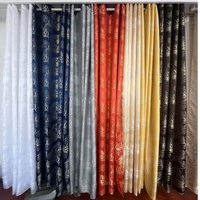 Rideau Voilage Jacquard Luxe Motif Feuilles Style Romain, Tissu Teint Fil Moderne et Simple, à Œillets, Pour Toutes Saisons, Ignifuge 100%