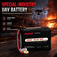 Baterai Drone Lithium 12S Tahan Suhu Tinggi 45.6V 22Ah Khusus untuk Pelatihan Praktis Drone Industri Khusus