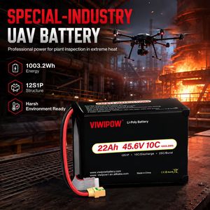 Bateria de Lítio 12S Resistente a Altas Temperaturas 45.6V 22Ah 10C Especial para Treinamento Prático de Drones de Indústria Especializada - Product Image 6